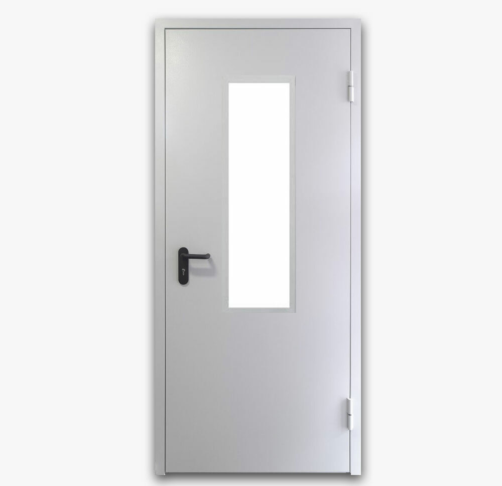 Одновстворчатая металлическая противопожарная дверь EIS 60 с остеклением